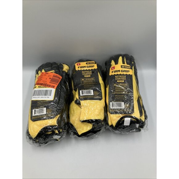 Firm Grip Nitrile Coated Work Gloves Large 3 10-Pack Durable Grip - Picture 1 of 4